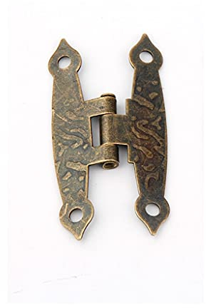 65 * 34 mm 20 Stück Schranktür Gepäck Scharnier 4 Löcher Dekor Möbel Dekoration Antik Vintage alte H Scharniere Bronze Ton mit Schraube