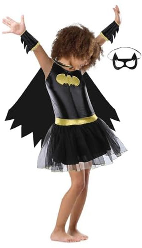Applysu Batgirl Costume Girl Superhero Costume Kinder Fancy Kleid KostüM Dunkel Ritter KostüM Outfit