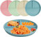 9 Zoll Geteilte Speiseteller Sets, 4 Stück unzerbrechliche Diät-Teller, Portionskontrolle Geteilte Teller Tiefe Picknick Teller Wiederverwendbares Geschirr Set Dessertteller für Erwachsene Kinder