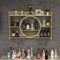 Wall Mounted Wine Rack, Modern Metal Wall Hanging Wine Racks, Wine Shelf with Glass Rack, Multifunctional Wine Racks Wall Mounted , Round Wine Holder Cabinet for Home Restaurant Bars (Gold, 100cm)