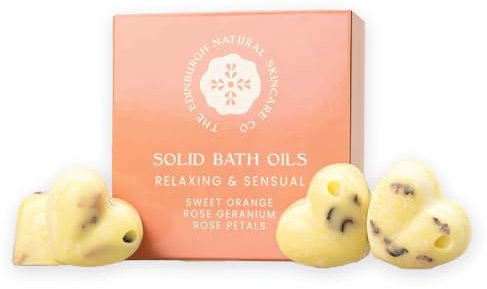 Sweet Orange & Geranium Bath Melts – Solid Aromatherapy Melts with Essential Oils to Soothe, Relax & Nourish Skin | 4 x 10g | Travel Friendly | Edinburgh Natural Skincare