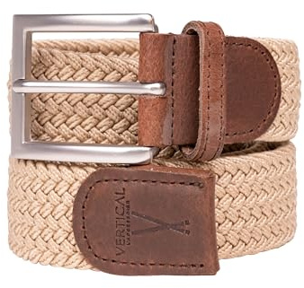 PIERROT Ceinture Tressée Élastique Made in France - Ceinture Elastique pour Femmes & Hommes Étirable avec Tissu Souple 105cm - Collab x Vertical - Garantie à Vie