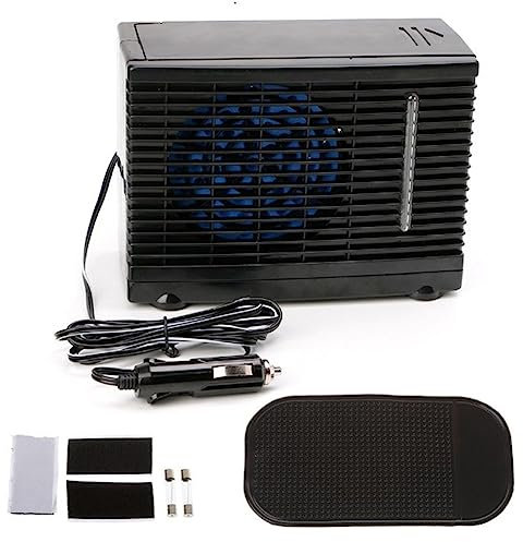 QOXEZY Climatiseur 12 V, climatiseur domestique, eau glacée, climatisation portable, mini ventilateur de bureau, ventilateur de lit puissant silencieux, petit ventilateur personnel pour intérieur et