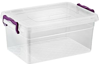 Plastic Storage Box Boxes Lid Handles Food Container Home Kitchen Office Box UK (20L)
