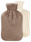 mizikuu Wärmflasche, 2L Groß Wärmeflasche mit Bezug Plüsch Flauschig Wärmehaltung Sicher und Auslaufsicher Premium Naturkautschuk Wärmflasche, Bettflasche für Kinder Erwachsene, Braun