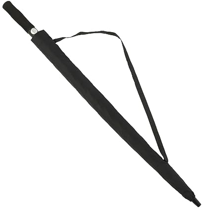 A2ZWORLD Paraguas largo hombre, paraguas golf cortavientos, paraguas lluvia grande, 10 varillas reforzadas, robusto y resistente, diámetro apertura 123 cm para 2 personas, Negro, 1 PCS