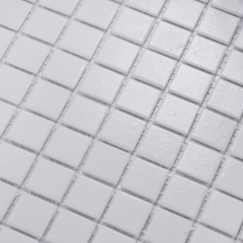 smafusion 11.5sqft White Mosaic Tile for Bathroom Floor and Wall, Kitchen Backsplash, Shower and steam Areas, Accent, Fireplace, Restaurants, Hotels, Laundry, Swimming Pool (10pcs, White)
