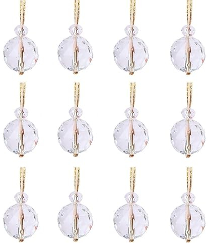 Lot de 12 boules de Noël en verre transparent pour Noël, mariage, décoration d'intérieur (transparent)