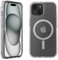 Belkin SheerForce MagSafe Compatible Phone Case for iPhone 15 Plus with Treated Coating, Cover with Built-In Magnets, Clear iPhone 15 Plus Case with Raised Edge Bumper for Screen & Camera Protection