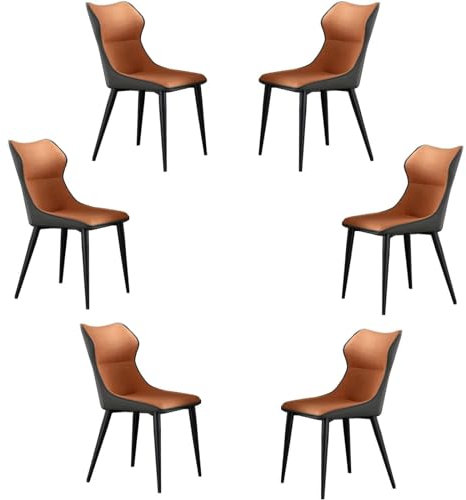 ZDHGHA Stühle Technologie Stoff, Stühle Set von 6, Seite Stuhl, A3 Carbon Stahl Metallrahmen Make-Up Stuhl