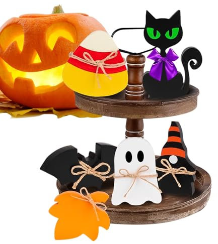 Bandeja de niveles de Halloween - Carteles murciélago fantasma, carteles Happy Halloween | Objetos de decoración para murciélagos fantasma de espeluznantes, objetos de decoración para