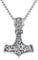 YueYuan Thors Hammer Necklace 925 Sterling Silver Viking Mjolnir Necklace Viking Rune Pendant Norse Jewellery Gift for Men