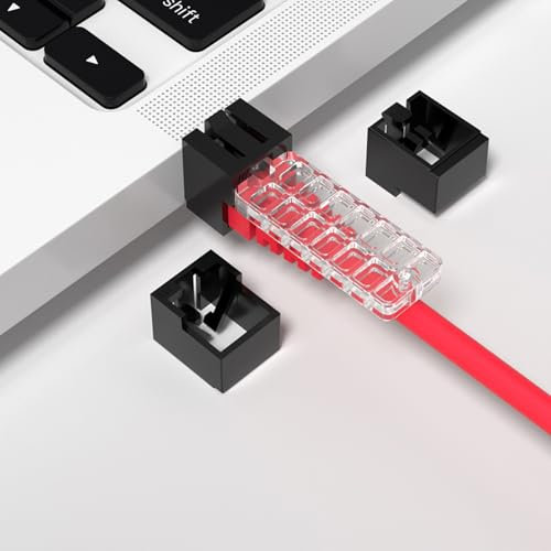 20PCS RJ45 Network Port Blocker and Dust Cover with 1 Key, Network Port Lock, Ethernet Port Protector, LAN Cable Lock for Locking Ethernet Cables, for Offices and Data Centres (Black)