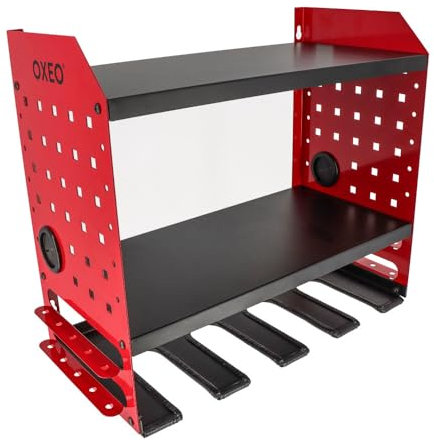 Étagère Murale Rangement Outils Électroportatifs - pour Perceuse - Meuleuse - 4 emplacements - Passage pour Câbles - 45kg
