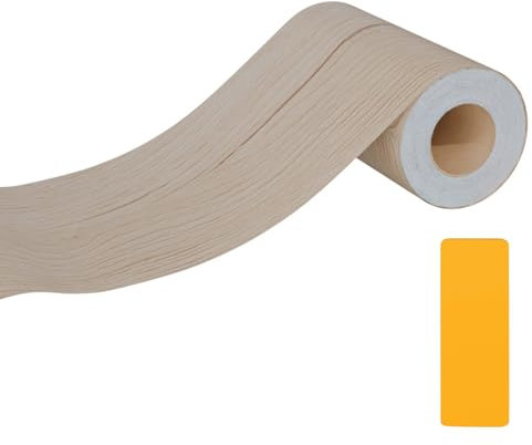 SUNYHUE Woodgrain Duct Tape, 10 cm x 10 meters Self Adhesive Wood Effect Tape, Waterproof Wood Repair Tape, PVC Wooden Tape, Wood Grain Wallpaper Borders for Floor, Door, Furniture (White Maple)
