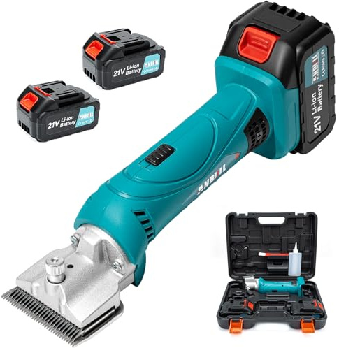Anbull Tondeuse sans fil pour chevaux 2800 RPM, 6 vitesses | moteur puissant, 2 batteries 4Ah, tondeuse professionnelle pour poils épais et emmêlés