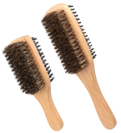TOPBATHY 2 Stück Doppelseitige Wildschweinborsten haarbürste Männer Glättend und Entwirrend Langlebig und Formbeständig Geeignet für Feines Haar Bart und Kurze Haare Sanfte Pflege und
