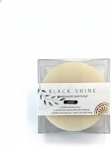 Black Shine Handgemachte Lorbeerseife – natürliche feste Seife mit Olivenöl & Kokosöl – (4 Stück)
