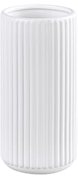 Ekirlin Weiße Keramik-Blumen vase für Pampasgras,15cm Kleine dekorative Tischdekoration Gerippte Vase für Esstisch,Büro-Schreibtisch,Regal,Bücherregal,Kaminsims,Eingangsbereich,Badezimmer