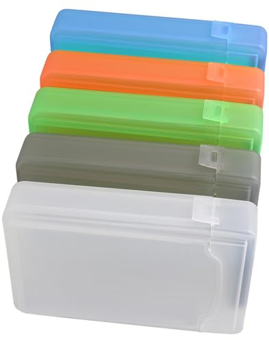 ELEOUTI Caja de almacenamiento para discos duros de 2,5 pulgadas, 5 unidades, carcasa de plástico resistente a los golpes para HDD externo y SSD en la oficina y el hogar
