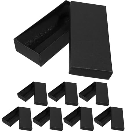 ORFOFE Set 8 Scatole Porta Orologi Rettangolari Nere Opache, Custodie Rigide con Fodera in Velluto Morbido, Design Elegante Salvaspazio, Antiurto e Antigraffio, Perfette per Regali Business, Natale