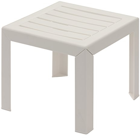 Grosfillex 53001004 Miami Mesa Auxiliar, Blanco, 40 x 40 cm