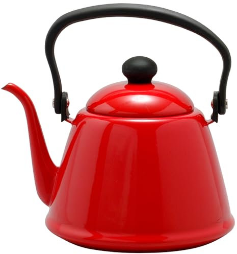 Wasserkocher aus Emaille (rot)
