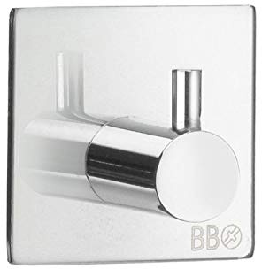 Beslagsboden Single-Haken Design selbstklebend von Edelstahl poliert, Silber, 45 x 45 mm