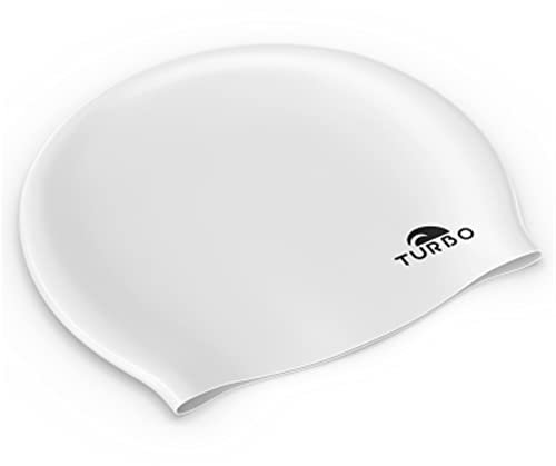 TURBO cuffia da nuoto bianco unicolore di silicone per il nuoto syncrono