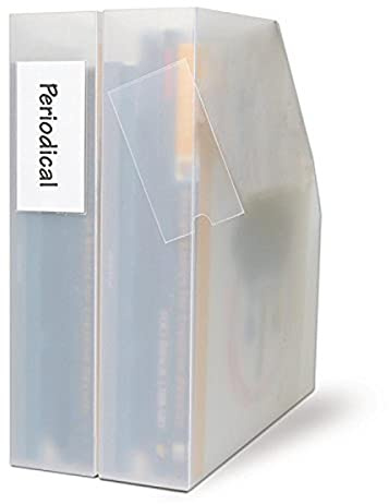 Djois, 10320 — Permanent self-adhesive label holder for documents, folders, files, boxes, shelves and office organization, 35 × 75 mm (transparent), pack of 12