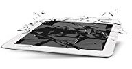 Digitizer , touch screen in vetro per Apple iPad Mini di 1° generazione, iPad Mini 2, completo di cavo flessibile, chip IC e tasto Home, colore bianco, incluso set di pulizia da 3 pezzi