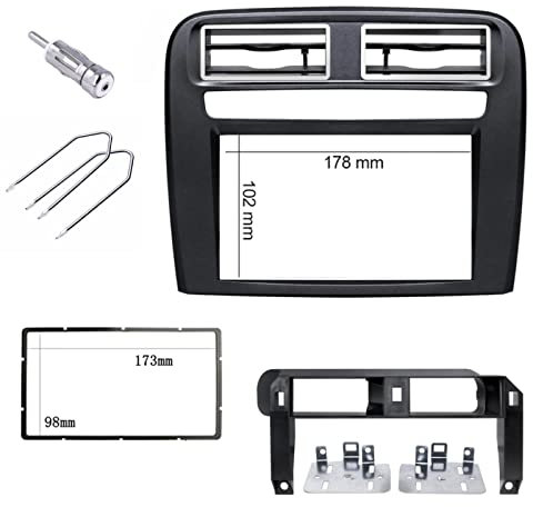 Sound-way Kit Montaggio Autoradio, Mascherina 2 DIN, Staffe di Montaggio, Bocchette d'aria, Adattatore Antenna, Chiavi di Smontaggio compatibile con Fiat Punto, Linea