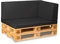 TexDeko Palettenkissen wasserabweisend 3TLG Palettensofa, Palettenpolster, Matratzenkissen (120x80x12cm) Schaumstoff für Europalette(inkl. Seitenkissen in Anthrazit mit wasserabweisendem Bezug)