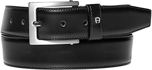 Aigner Gürtel Basic mit S-Schließe silber 126089, schwarz-105cm