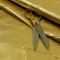 Chesterfield Design Glanz Gold Kunstleder Polster Möbel Sitz Stoff - Gold, Per Metre