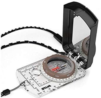 Silva Compass 16DCL-6400/360 - Acryl/Acetal, PC/ABS, TPU - Magnetischer Kompass mit Leuchtfunktion bis zu 4 Stunden - NATO-Standard - 6400°/360° Teilung - Militärkompass