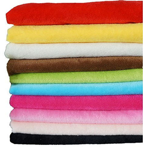 RayLineDo 10PCS 5050cm Solid Color Knitted Panne Velvet Fabric Anti Pill Fabric Patchwork Polyester Fleece Cloth for DIY Sewing Handmade Dolls