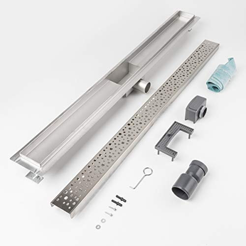 LST Duschrinne Tropfen 900 x 70 mm höhenverstellbar Boblauf Duschrost gelocht
