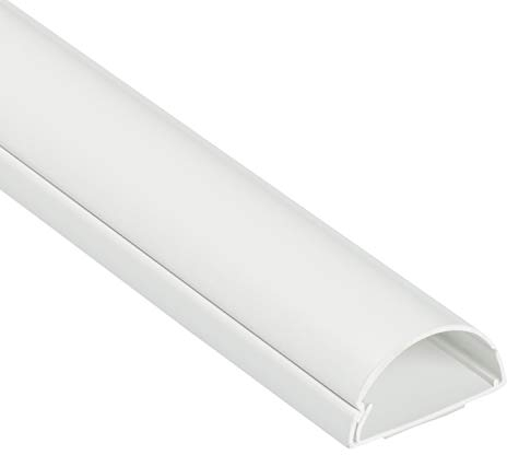 D-Line 1D4020W Trunking TV Halbrunder Kabelkanal, Kabelabdeckung 40x20 mm, 1 m, weiß, 40x20mm (Mini+)