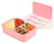 Merysen 1400ml Caja de Almuerzo Rosa, Reutilizable Caja de Bento con 3 Compartimentos y Cubiertos (Tenedor y Cuchara), Fiambreras Caja de Alimentos para Almuerzo y Bocadillos para Niños y Adultos