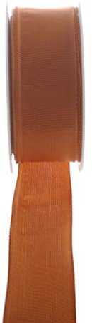 Taftband mit Drahtkante - Kupfer - breit - Geschenkband - Dekoband - Schleifenband - ca. 40 mm Breite - 25 m Länge - 3330-40-25-543