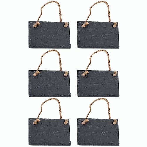 Schiefertafel zum Aufhängen mit Juteband Memotafel Kreidetafel Wandeko (6, 8 cm Tafel)