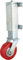 Rollentechnik gefederte Torrolle Torlaufrolle Stützrad Federrolle für Schwenktor Weidetor Hoftor Gartentor | Rad Polyurethan Redsoft® Ø125x40 | Bauhöhe 410mm | Tragfähigkeit 350 kg