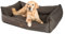 JAMAXX Premium Hundebett - Orthopädisch Memory Visco Füllung, Extra-Hohe Ränder, Waschbar, Hochwertiger Stoff mit viel Eleganz, Hundesofa PDB2018 (L) 120x90 braun