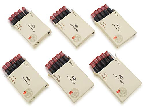 30pcs JINHAO Ink Cartridges Fountain Pen Refills for JINHAO and Baoer Pen Standard Size (Brown)