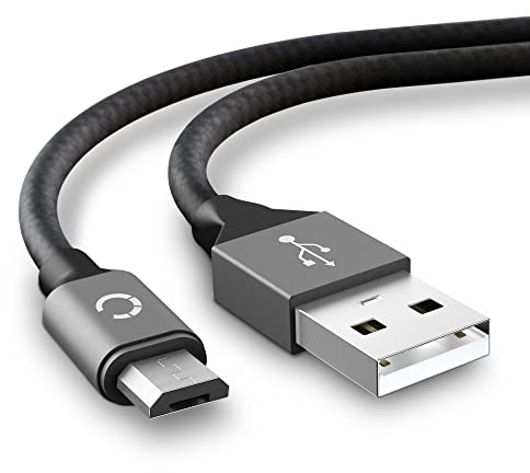 CELLONIC USB Kabel 2m kompatibel mit HTC One A9, A9s, E9, M8, M8 Eye, M8s, M9, X Smartphone, Handy Ladekabel Micro USB auf USB A 2.0 Datenkabel 2A grau Nylon