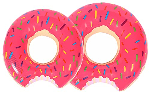 Donut Anillo de natación Inflable Liuer 2PCS Flotador Buñuelo Piscina Verano natación Anillos Agua Pool Float Juguetes inflables para Adultos y niños de natación Playa o Piscina baño Juguete(Rosado)