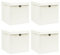 vidaXL 4X Aufbewahrungsbox mit Deckel Zusammenklappbar Spielkiste Regalkorb Faltkiste Korb Kinderbox Box Kiste Weiß 32×32×32cm Stoff