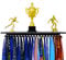 Medaillen-Aufhänger mit 40,6 cm Trophäen-Ablagen, organisieren Sie Medaillen, Auszeichnungen, Bänder und Trophäen. Perfektes All-in-One-Wandregal mit 20 Haken Metallgeschenken für Läufer, Fußball