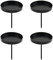 Kerzenhalter Adventskranz, 8 cm Kerzenständer Schwarz 4 Stück, Adventskerzenhalter Metall, Kerzenhalter Stumpenkerzen, Stabkerzenhalter Kerzenteller für Adventsgirlande Blumentopf